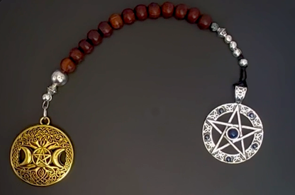 Sterling Silver Witch Prayer Beads: Love Attraction Amulet Pendant Protection Witch's Ladder