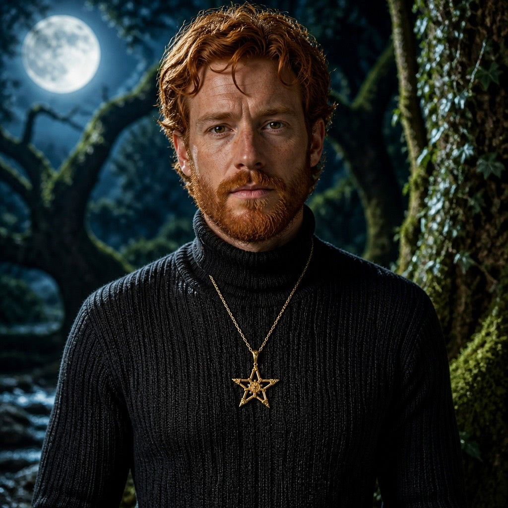 Norse Viking Navigator Pentagram Necklace | Sterling Silver, Silver-Plated or Gold-Plated