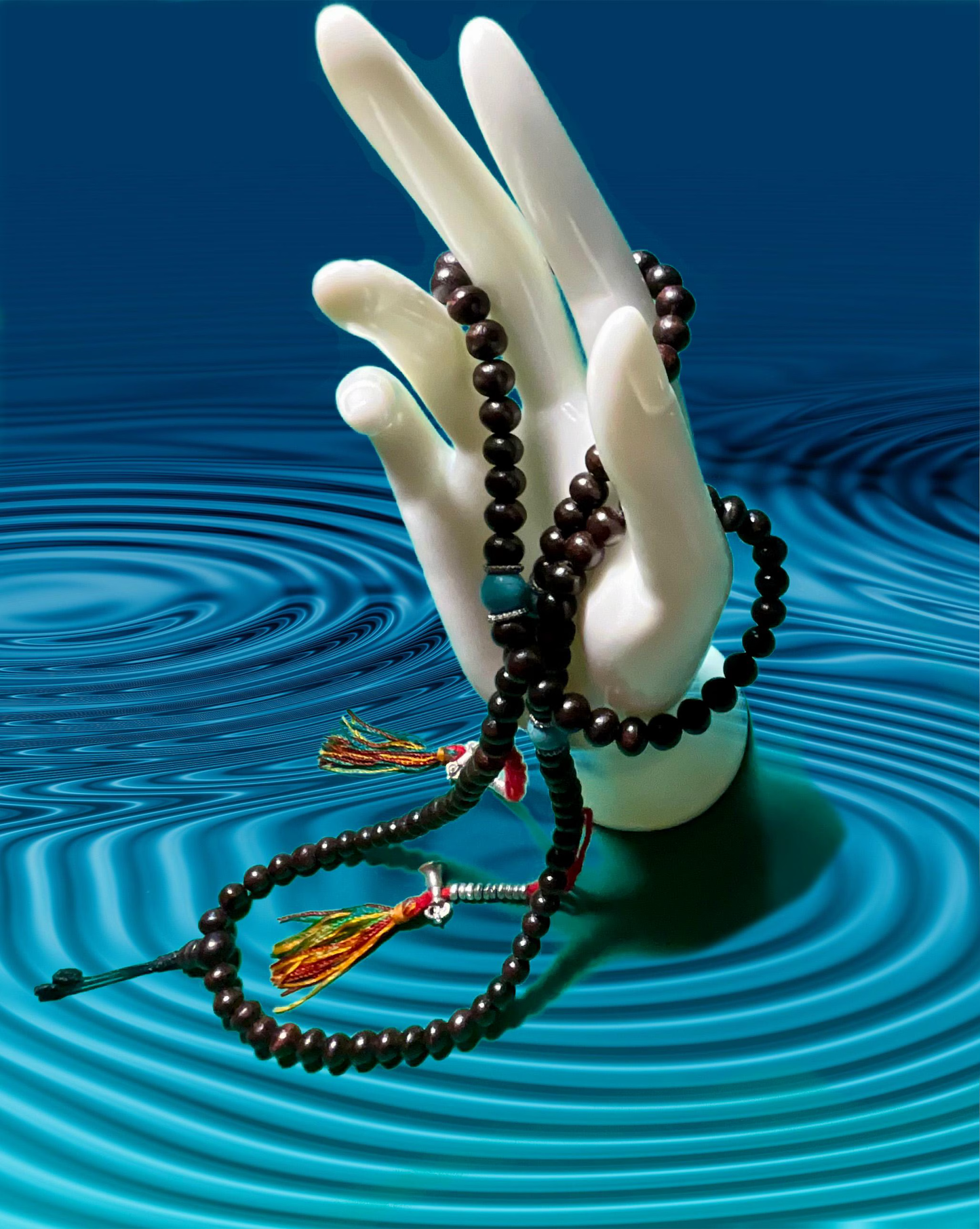 Tibetan Rosewood Mala Real 108 Buddhist Prayer Beads Spiritual Meditation Buddha