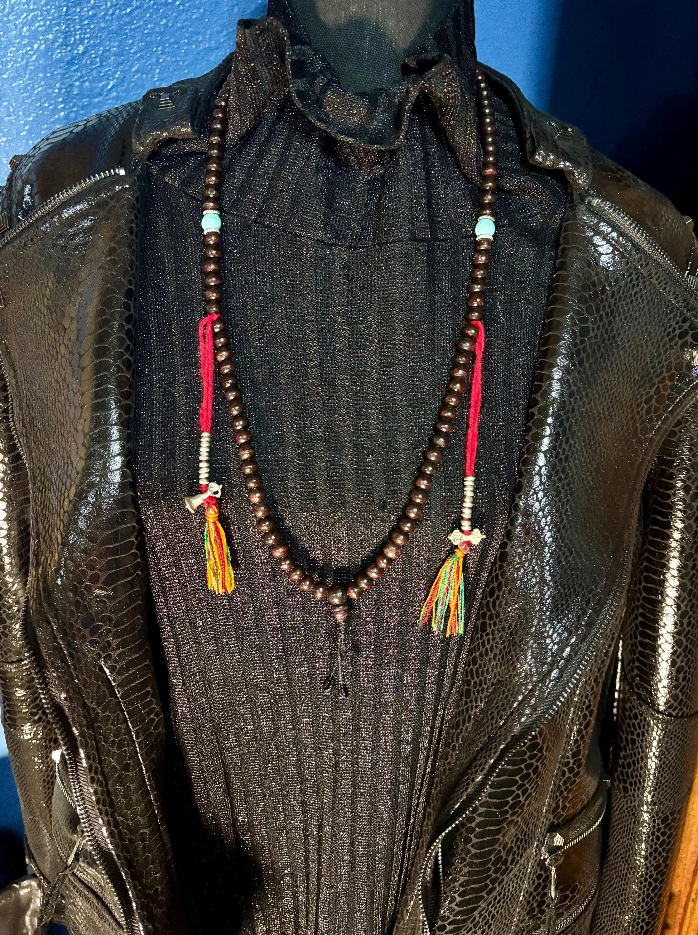 Tibetan Rosewood Mala Real 108 Buddhist Prayer Beads Spiritual Meditation Buddha