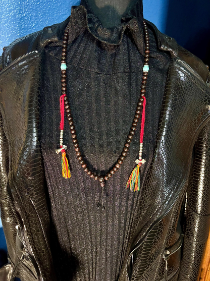 Tibetan Rosewood Mala Real 108 Buddhist Prayer Beads Spiritual Meditation Buddha