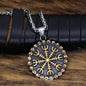 Vikings Helm of Awe Compass Rune Pendant Necklace