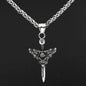 Vikings Sword Valknut and Rune Stainless Steel Necklace