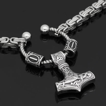 Vikings Hammer of Thor Stainless Steel Necklace