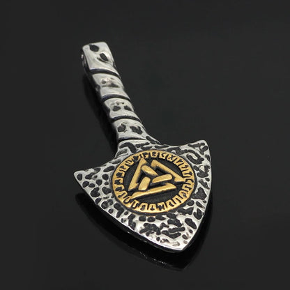 Vikings Runes and Valknut Stainless Steel Necklace
