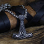 Vikings Mjolnir Dragon Stainless Steel Necklace