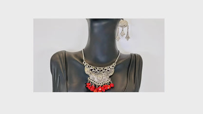 Tibetan Silver Necklace Gift Set: Carnelian Handmade