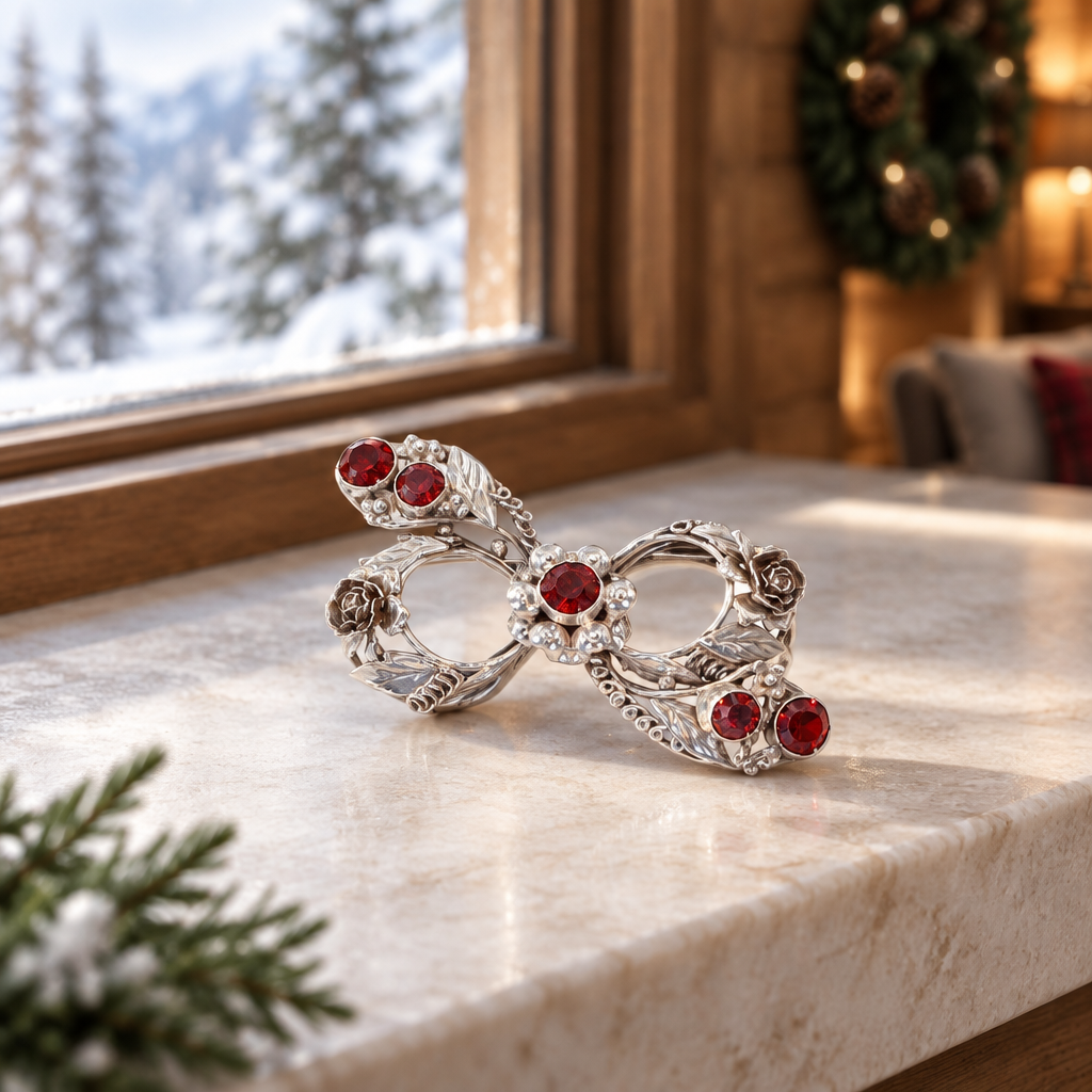 Ring beside a snowy window