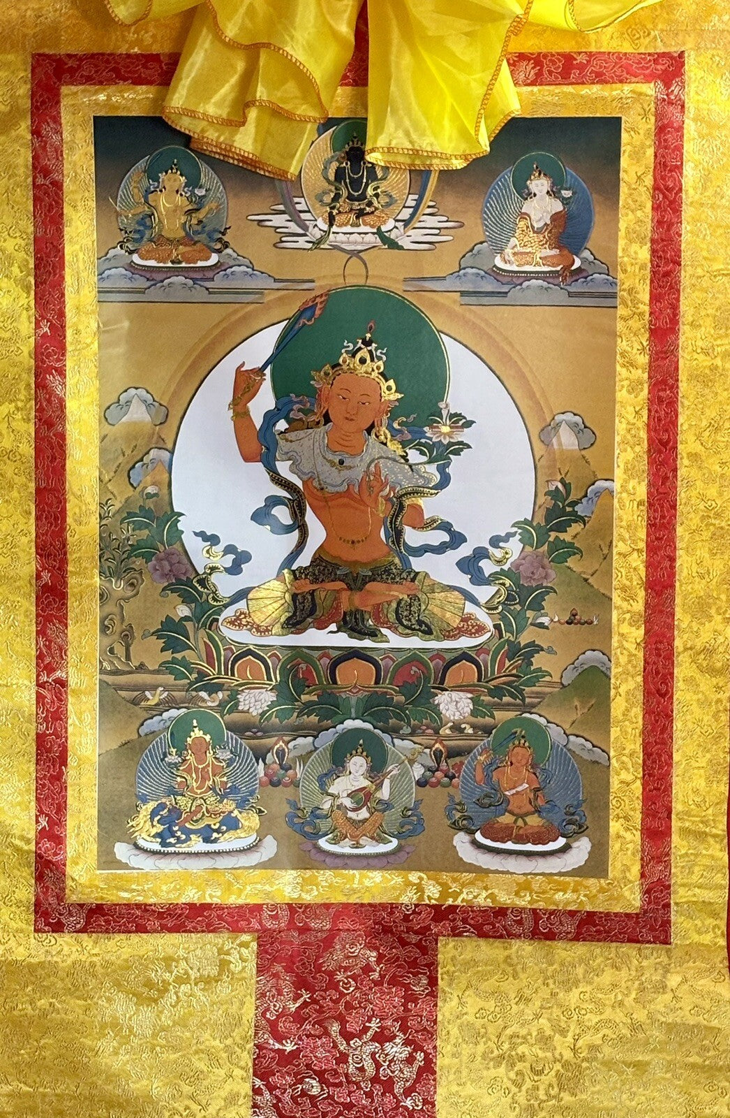 Tibetan Buddhist Thangka: Manjushri, Spiritual Meditation, OM, Ritual, 2