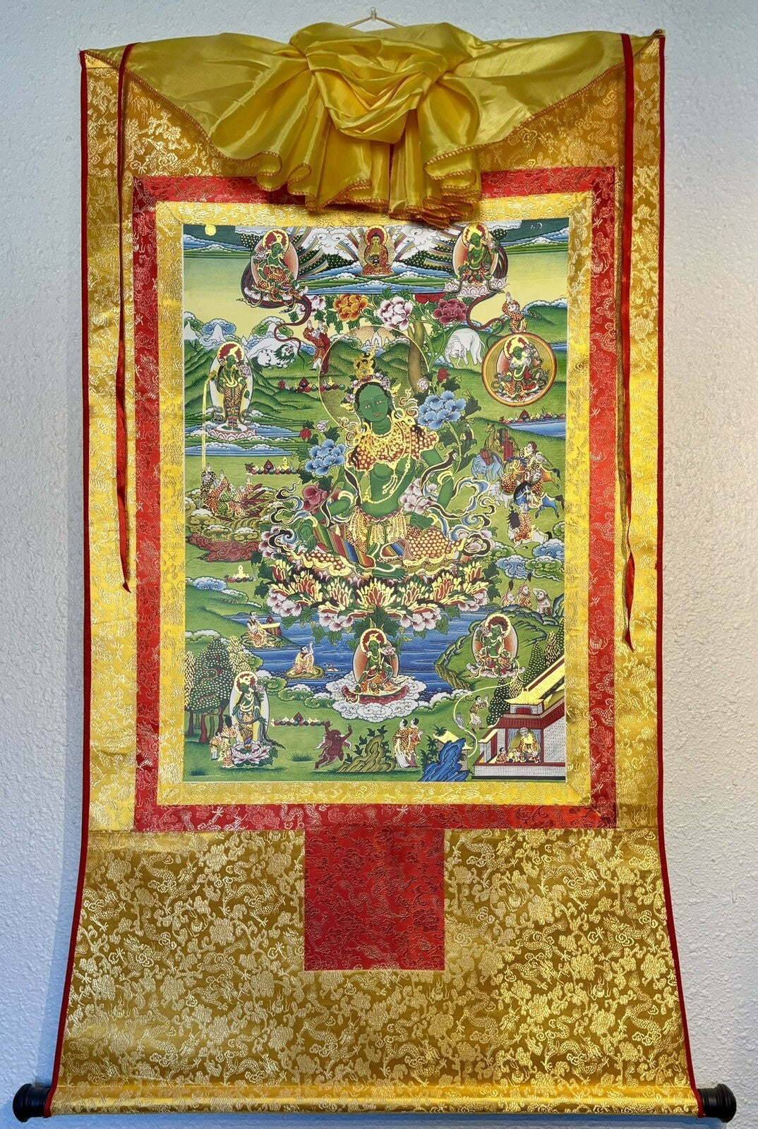 Large Tibetan Thangka Green Tara (1)