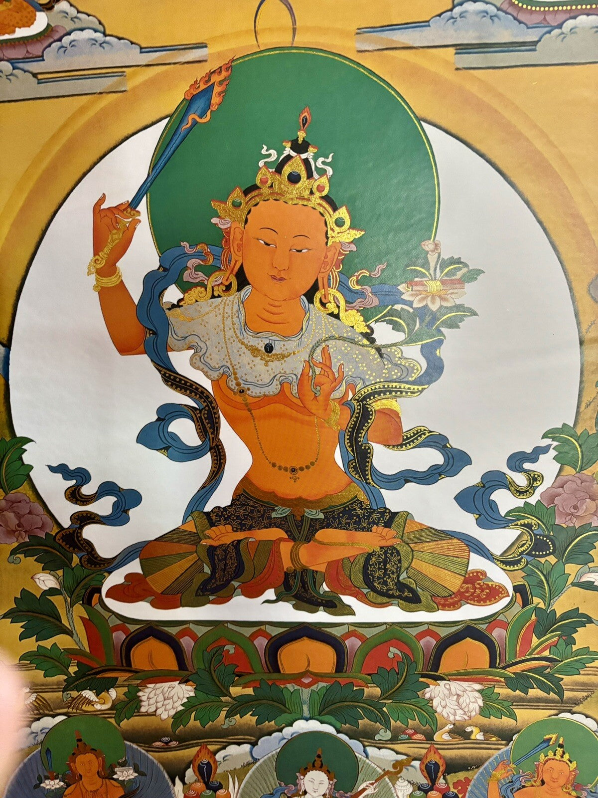 Tibetan Buddhist Thangka: Manjushri, Spiritual Meditation, OM, Ritual, 2
