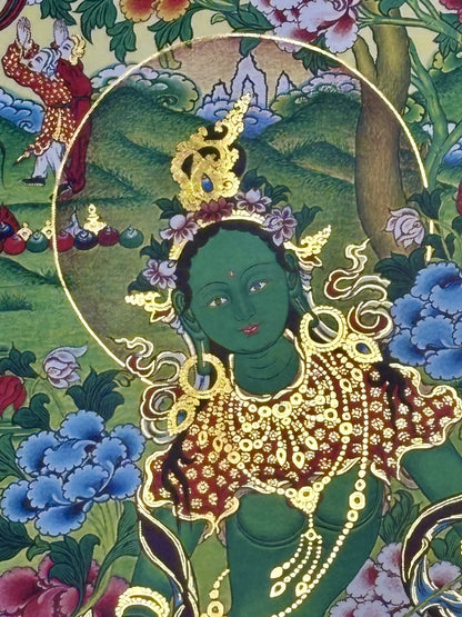 Large Tibetan Thangka Green Tara (3)
