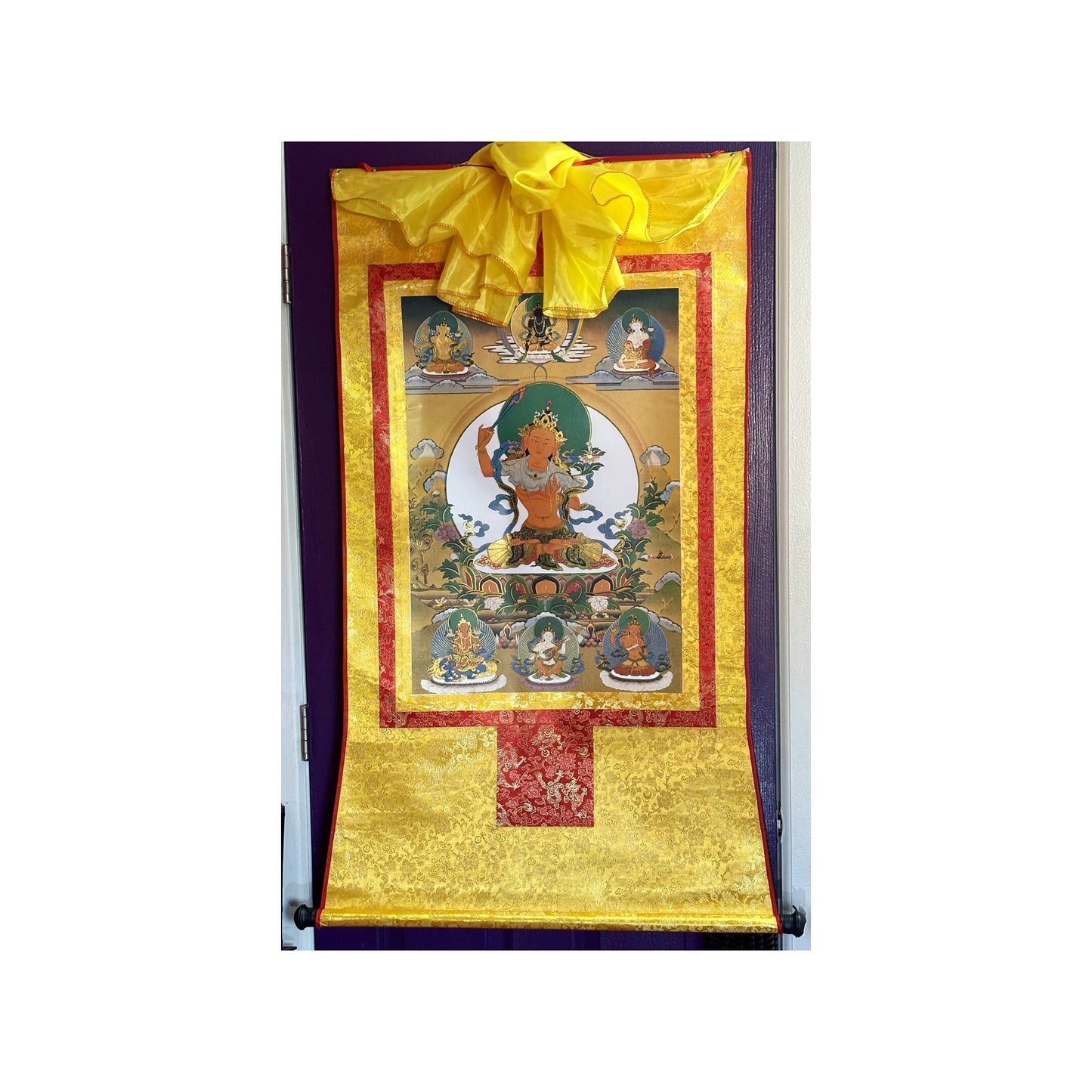 Tibetan Buddhist Thangka: Manjushri, Spiritual Meditation, OM, Ritual, 2