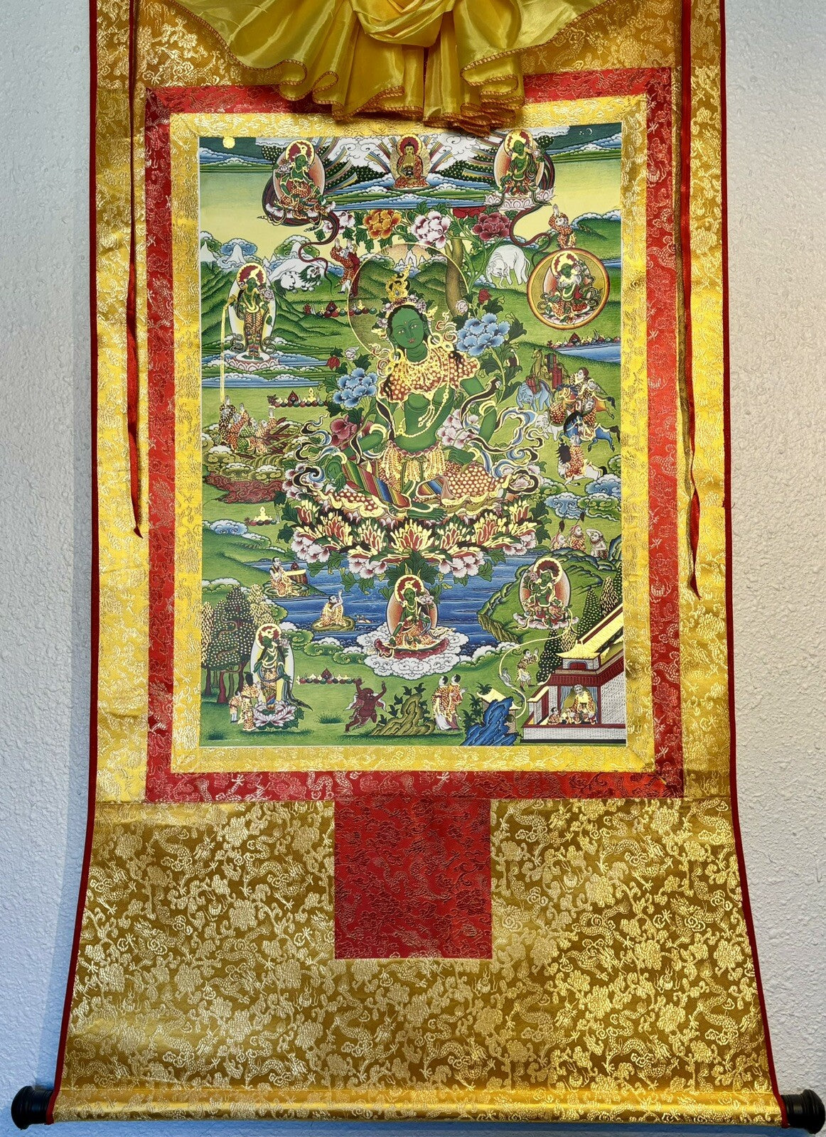 Large Tibetan Thangka Green Tara (1)